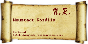 Neustadt Rozália névjegykártya